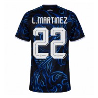 Stroje piłkarskie Argentyna Lautaro Martinez #22 Koszulka Wyjazdowej dla damskie MŚ 2026 Krótki Rękaw